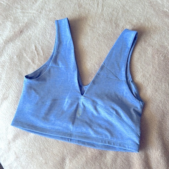 FP MOVEMENT NEVER BETTER HEATHER CROP Blueberry Heather BY FREE PEOPLE M NEW $58 - Picture 3 of 3
